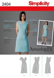 2404 Simplicity AMAZING FIT DRESS SLVS OR NOT PATTERN 6-14 ABCD CUP